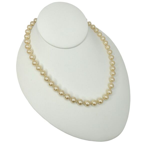 GSILVER Double Knotted Champagne Pearl Necklace 18" German Wedding Grandma - Picture 5 of 14